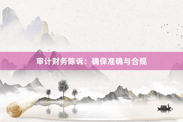 审计财务陈诉：确保准确与合规